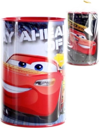 Rund metal sparebøsse til børn Cars 15 cm - 1 stk.