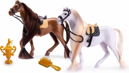 Legetøj hest med sadel og tilbehør 19 cm