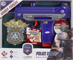 Lysende og lydende legetøjspistol på batterier