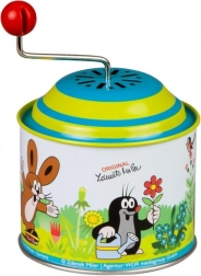 Spilledåse med håndsving KRTEK, metal 8 cm