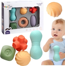 Sensoriske bløde bolde og klodser til babyer, 6 stk.