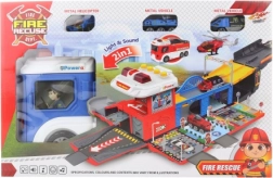 Politibil med foldbar garage og lys