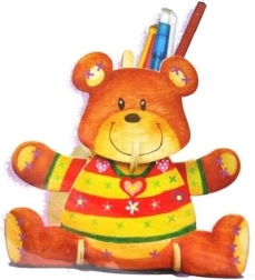 3D puslespil blyantholder Bjørneunge med farver ARTLOVER