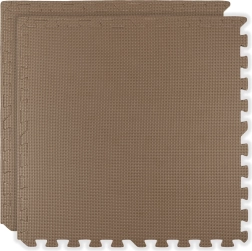 Blød skummåtte HUMBI 120 × 60 cm, vandtætte store skumpuslespil, mørk beige cappuccino, 2 stk.