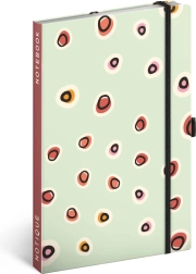 NOTIQUE linjeret notesbog 13 × 21 cm med elastik og lomme