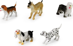 sæt af plastik hunde mini zoo 7 cm – 5 stk