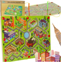 Træ magnetisk labyrintspil Storby for to spillere