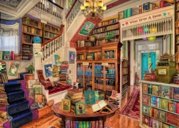 Ravensburger puslespil The Fantasy Bookshop 1000 brikker