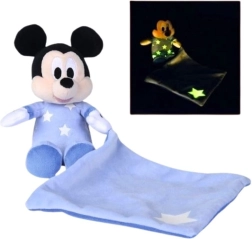 Plysset krammeklud Mickey Mouse, der lyser i mørke