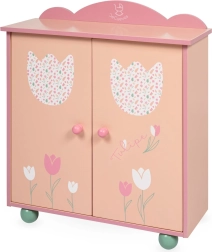 Træskab til dukketøj med tilbehør TULIPE