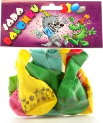 Oppustelige balloner med print – farvemix, 9 stk.