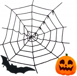 Kunstigt sort Halloween-spindelvæv – dekoration 90 × 90 cm