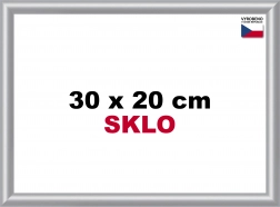 Plastikramme 30x20cm sølvfarvet