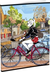 Notatbog LUX A5, linjeret, 96 ark, mix af 16 motiver