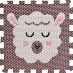 Skumpuslespil Lam – mørkebrun legetæppe