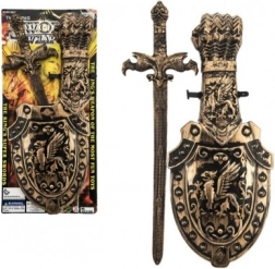 Børneplastiksverd med skjold 48 cm