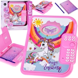 Interaktiv kodet hemmelig dagbog 2-i-1 magisk enhjørning