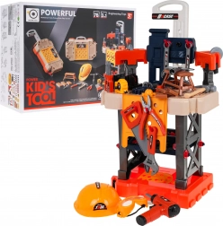 Børneværksted 3-i-1 med kuffert og akku-boremaskine, 78 dele