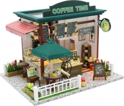 Miniature café Coffee Time – kreativ byggesæt med LED-belysning