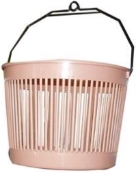 Rund kurv til tøjklemmer med ophængsøje 20 × 15 cm, plast, mix af farver