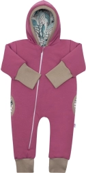 Foret forårsoverall med hætte New Baby Spring rosa-lilla