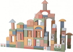 Træklodser i pastelfarver Safari 120 stk.