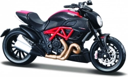 Modell motorcykel Ducati Diavel Carbon med stativ 1:18