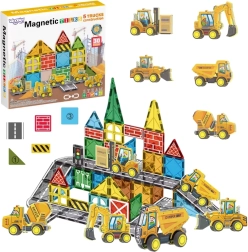 Woopie magnetiske byggeklodser med arbejdsmaskiner, 30 dele