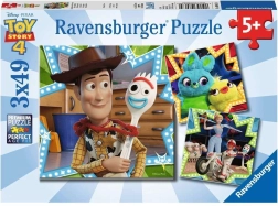 Ravensburger puslespil Toy Story 4 – vi er i det sammen, 3×49 brikker