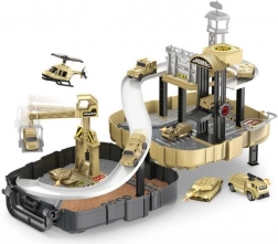 Militærstation med 2 biler i rygsæk