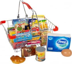 Metalindkøbskurv med fødevaremockups small foot