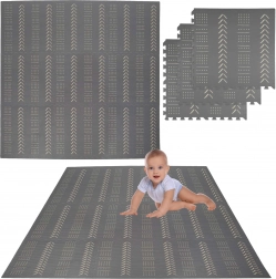 Humbi skumpuslespil måtte 9 stk., grå, 180 × 180 × 1 cm