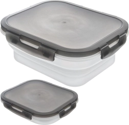Sammenklappelig silikone-madkasse med låg og tætningsring 1 l