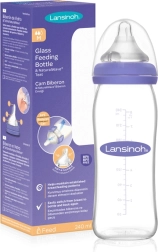 Lansinoh glasflaske til spædbørn med NaturalWave-sut (M) 240 ml