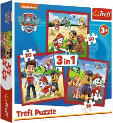 Puslespil 3 i 1 PAW PATROL Glade hundevenner Trefl