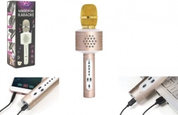 Karaoke-mikrofon med Bluetooth, indbygget lyd og echo-effekt – Guld