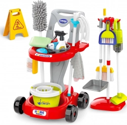 woopie børns rengøringsvogn 3-i-1 xxl, 29 dele – rød