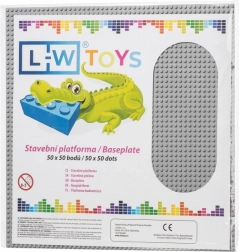 Stor byggeplade 50×50 knopper – grå (kompatibel med LEGO)