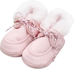 Vinter babytøfler New Baby rosa 3–6 måneder
