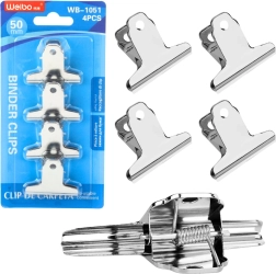 Sæt med metal kontorklemmer 50 mm - 4 stk.