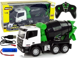 Fjernstyret betonblander 1:18 Black Huina 2.4G roterende tromle