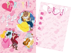 Sæt med partyinvitationer og kuverter DISNEY PRINSESSER 15 × 10 cm (5+5)