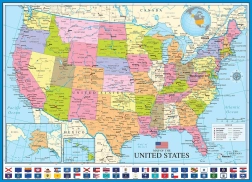Puzzle EUROGRAPHICS Politisk kort over USA 1000 brikker
