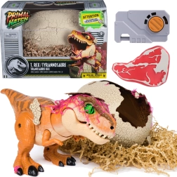 Interaktiv T‑Rex-dinosaur fra klækkende æg JURASSIC WORLD PRIMAL HATCH