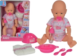 New Born Baby-dukke med tilbehør, 38 cm
