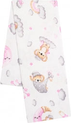 flannelble med print New Baby koala rosa