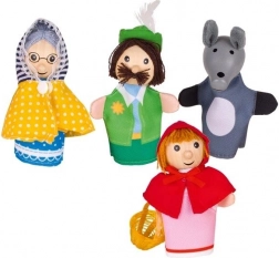 Goki sæt fingerdukker Rødhætte, 4 stk.