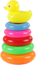 Farverig baby pyramide med and