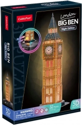3D-puslespil med LED natudgave: Big Ben