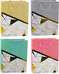 Gavepose med geometriske mønstre og marmoreffekt 23 x 18 x 10,5 cm